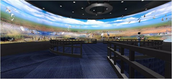 弧幕投影在企業展廳中的應用插圖